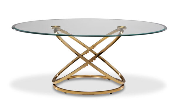 Axis 48" Coffee Table - Glass and Gold