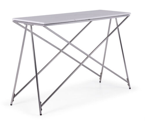 Farah 47" Sofa Table - White and Chrome Farah 47" Sofa Table - White and Chrome