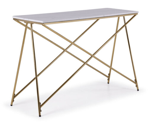 Farah 47" Sofa Table - White and Gold Farah 47" Sofa Table - White and Gold