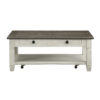 Harold 48" Coffee Table - Antique White and Brown