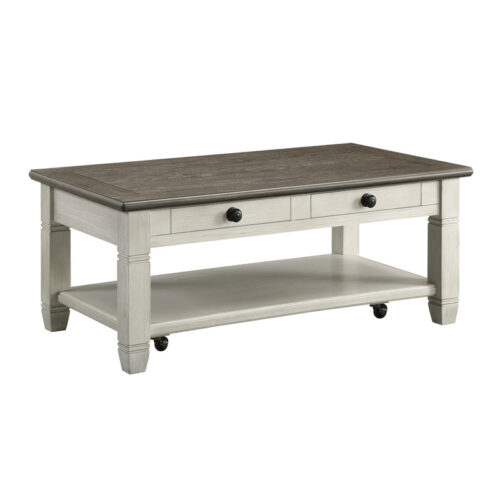 Harold 48" Coffee Table - Antique White and Brown Harold 48" Coffee Table - Antique White and Brown