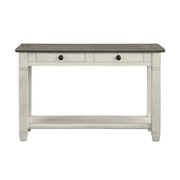 Harold 48" Sofa Table - Antique White and Brown Harold 48" Sofa Table - Antique White and Brown