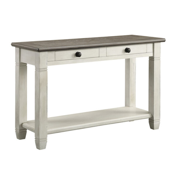 Harold 48" Sofa Table - Antique White and Brown Harold 48" Sofa Table - Antique White and Brown