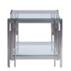 Liana 22" End Table - Glass and Stainless Steel