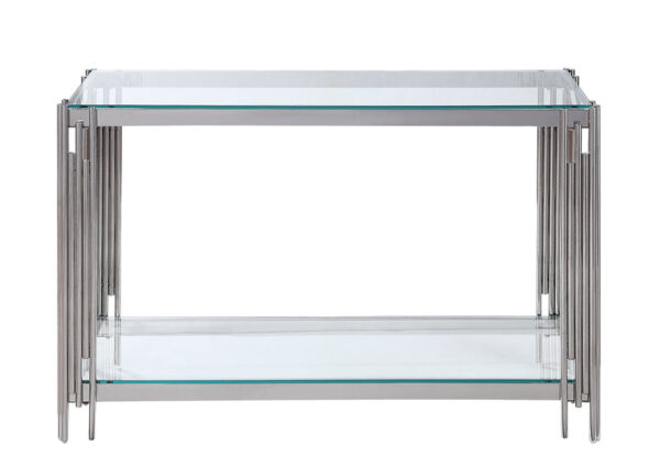 Liana 47" Sofa Table - Glass and Stainless Steel