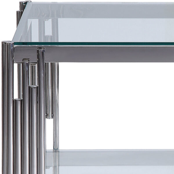 Liana 47" Sofa Table - Glass and Stainless Steel