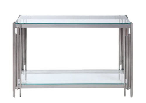 Liana 47" Sofa Table - Glass and Stainless Steel