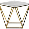 Lynn 24" End Table - Marble and Gold