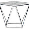 Lynn 24" End Table - Marble and Stainless Steel