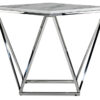Lynn 24" End Table - Marble and Stainless Steel