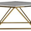 Lynn 39" Coffee Table - Marble and Gold