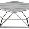 Lynn 39" Coffee Table - Marble and Stainless Steel
