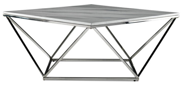 Lynn 39" Coffee Table - Marble and Stainless Steel