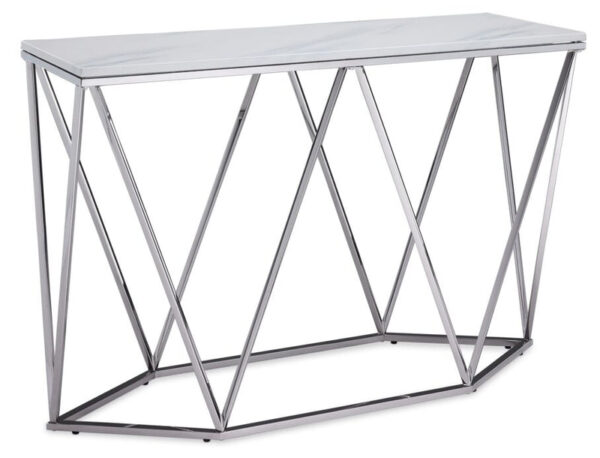 Lynn 48" Sofa Table - Marble and Stainless Steel