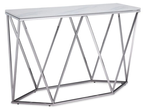 Lynn 48" Sofa Table - Marble and Stainless Steel