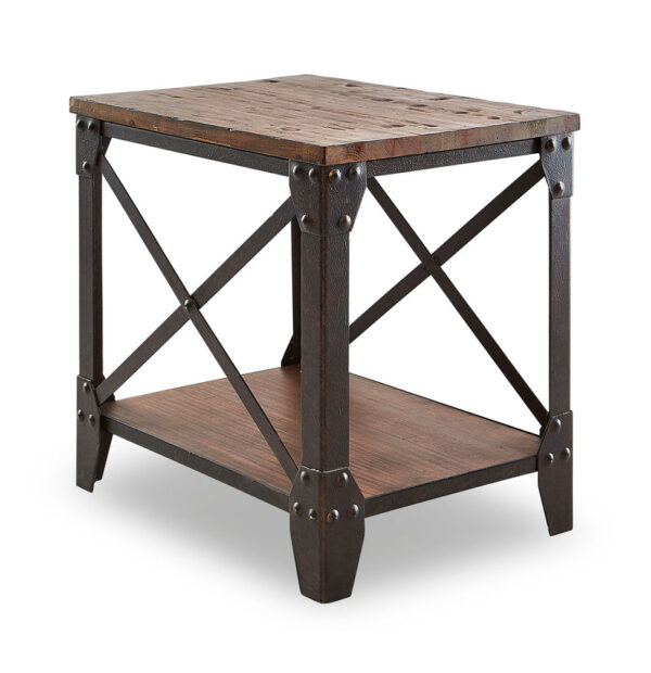 Pinebrook 18" End Table - Distressed Natural Pine