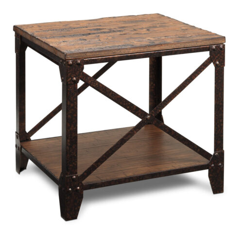 Pinebrook 22" End Table - Distressed Natural Pine