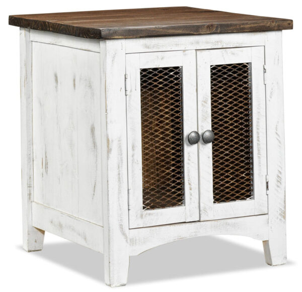 Pueblo 22.75" End Table - Weathered White Pueblo 22.75" End Table - Weathered White