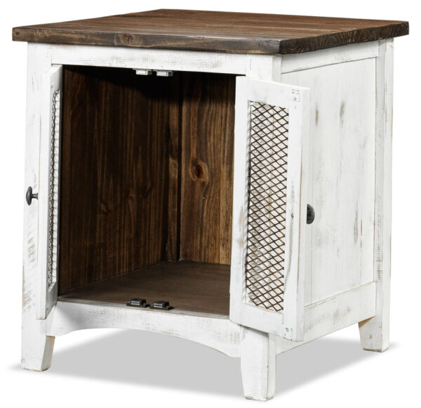Pueblo 22.75" End Table - Weathered White Pueblo 22.75" End Table - Weathered White