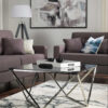 Skylar 31.5" Coffee Table - Silver and Black