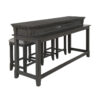 Turner 4-Piece Sofa Table with Stools - Grey
