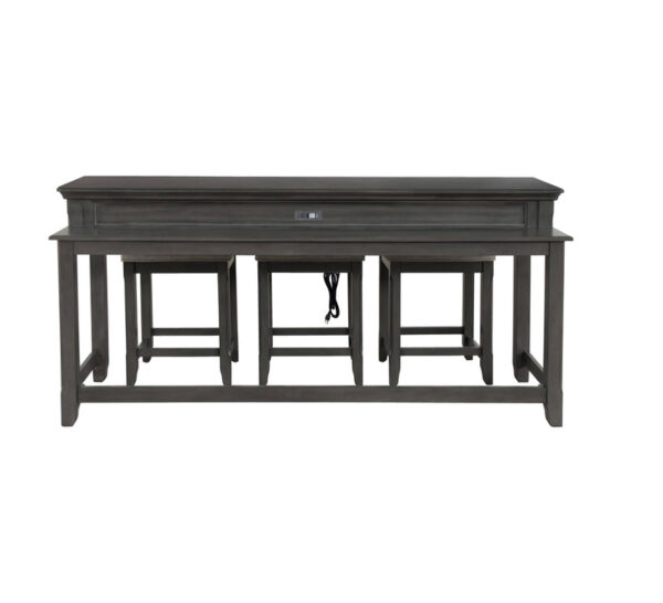 Turner 4-Piece Sofa Table with Stools - Grey