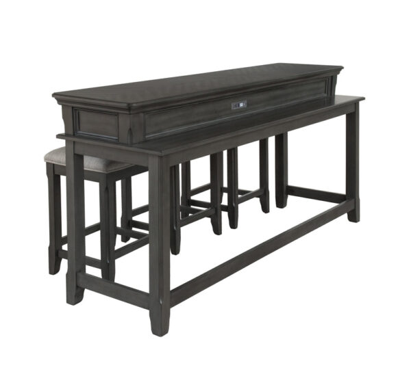 Turner 4-Piece Sofa Table with Stools - Grey