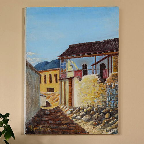 Armenian-Made Signed Hadrut City Oil on Canvas Painting, 'Old Quarter of Hadrut II' Armenian-Made Signed Hadrut City Oil on Canvas Painting, 'Old Quarter of Hadrut II'