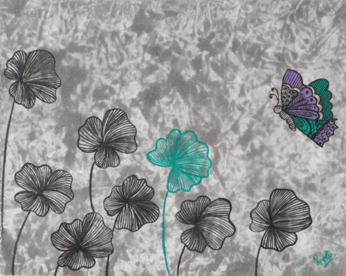 Floral Acrylic Painting on Canvas, 'Flowers'