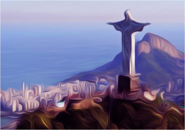 Giclée Print on Canvas of an Iconic Rio de Janeiro Landscape, 'Christ the Redeemer'