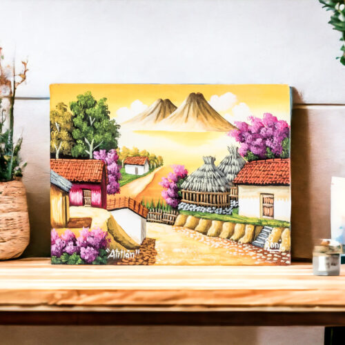 Impressionist Oil Painting of Lake Atitlan by Sunset, 'Sunset in Atitlan'