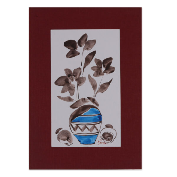 Impressionist Watercolor on Paper Blue Floral Vase Painting, 'Beauty in a Pot II' Impressionist Watercolor on Paper Blue Floral Vase Painting, 'Beauty in a Pot II'