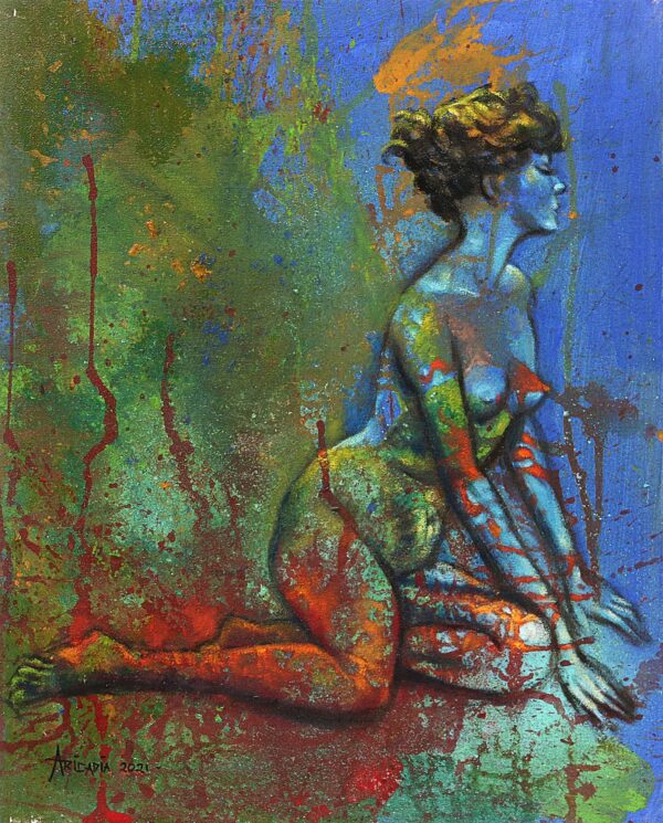 Oil and Acrylic Figure Painting on Canvas, 'Women For Your Daughter' Oil and Acrylic Figure Painting on Canvas, 'Women For Your Daughter'