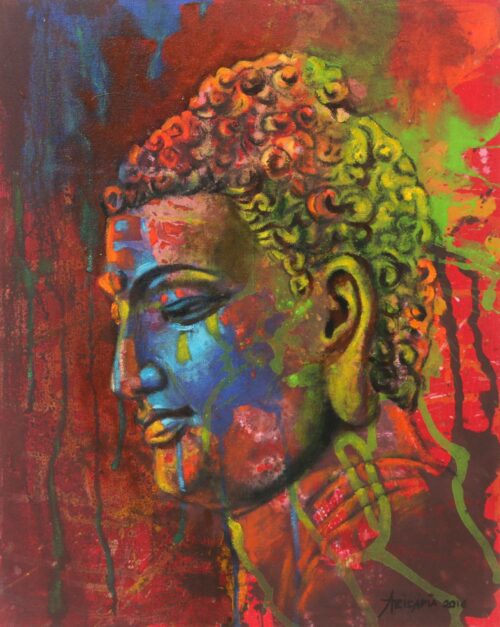 Oil and Acrylic Portrait Painting on Canvas, 'Light Your Way'