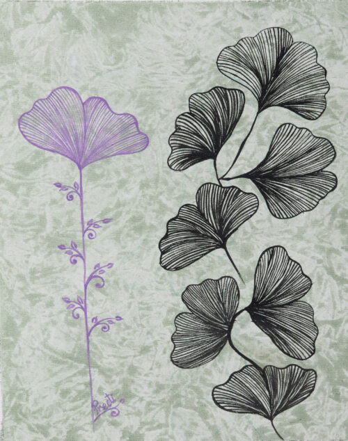 Signed Acrylic Floral Painting from India, 'Petals'