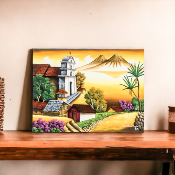 Signed Oil on Canvas Lake Atitlan Landscape Painting, 'San Antonio Palopo II' Signed Oil on Canvas Lake Atitlan Landscape Painting, 'San Antonio Palopo II'