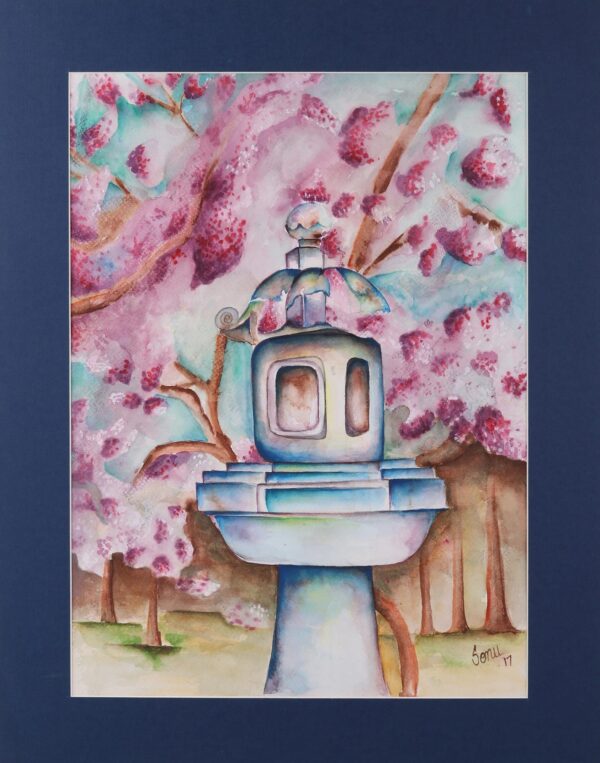 Signed Realist Painting of a Zen Garden from India, 'Zen Garden' Signed Realist Painting of a Zen Garden from India, 'Zen Garden'