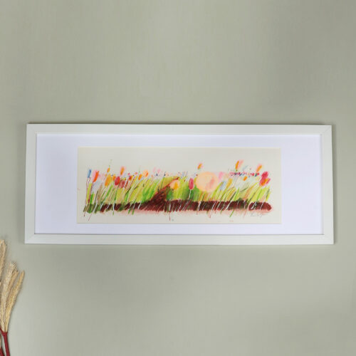 Spring-Themed Oil and Pencil on Paper Landscape Painting, 'Everything's Gonna Be Alright'